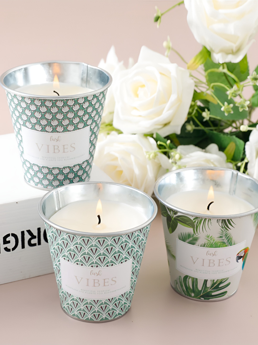 

The Better Home White 3 Pieces Vanilla Scented Candle Jar