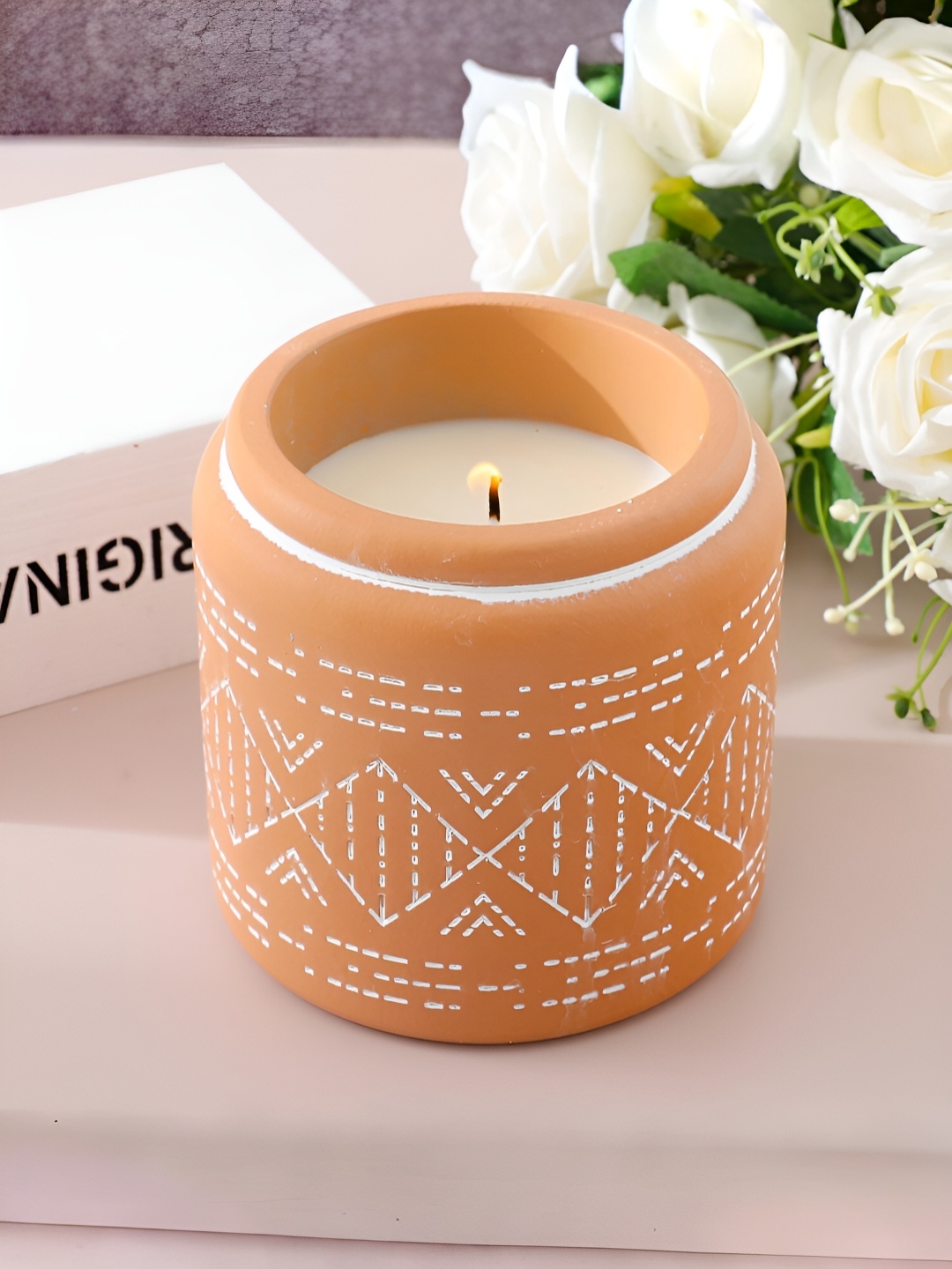 

The Better Home White & Beige Teak Wood Fragrance Candle Jar