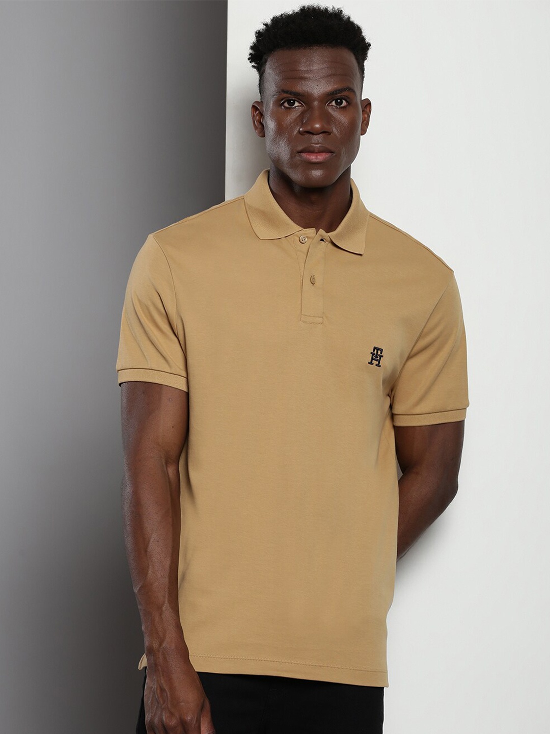 

Tommy Hilfiger Polo Collar Cotton T-shirt, Beige