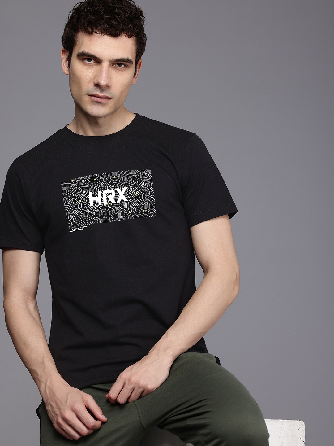 

HRX by Hrithik Roshan Men Lifestyle Typography Printed T-shirt, Black