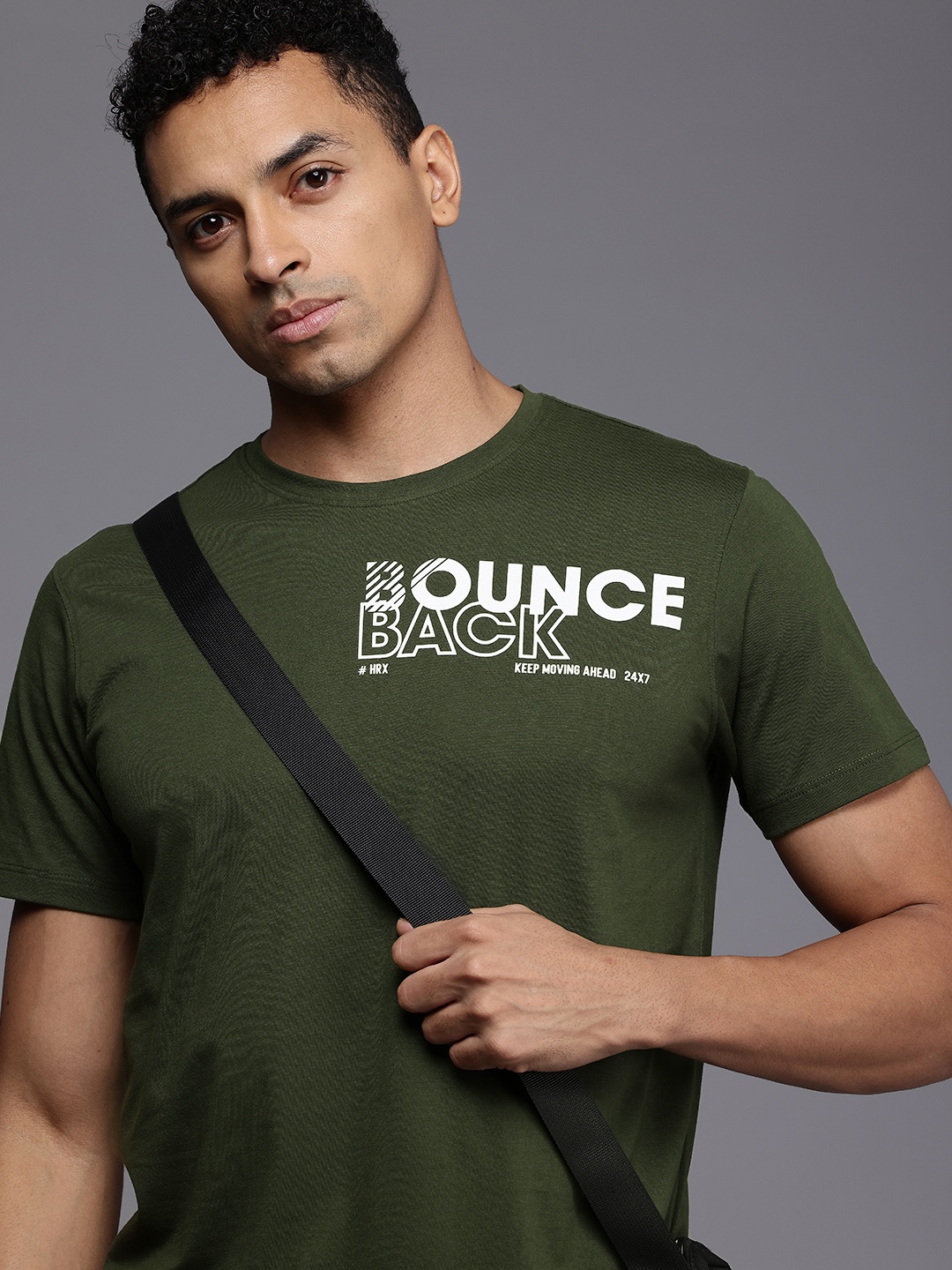 

HRX by Hrithik Roshan Men Lifestyle Typography T-shirt, Olive