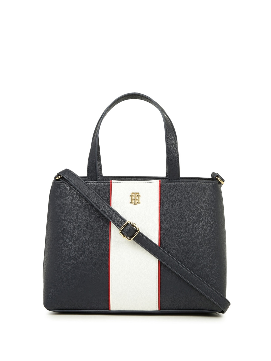 

Tommy Hilfiger Colourblocked Structured Handheld Bag, Navy blue