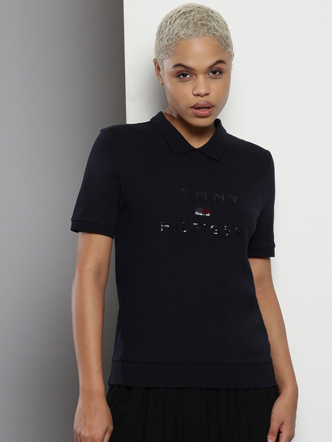 

Tommy Hilfiger Polo Collar Organic Cotton T-shirt, Navy blue