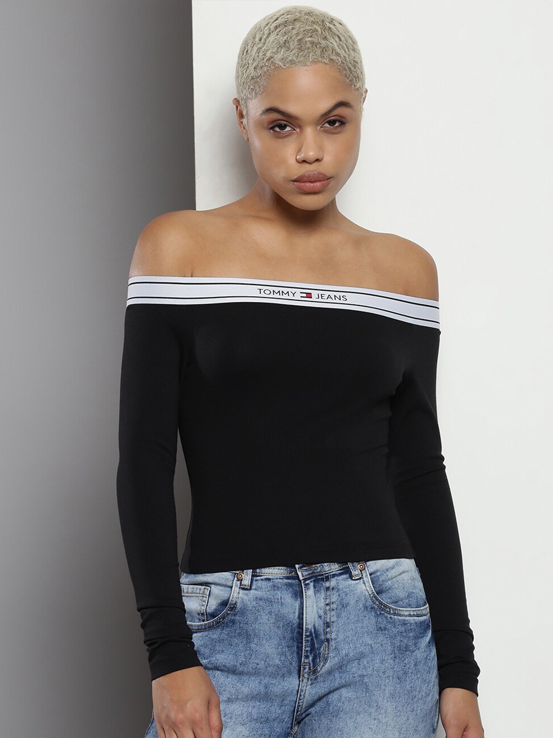 

Tommy Hilfiger Off Shoulder Bardot Top, Black