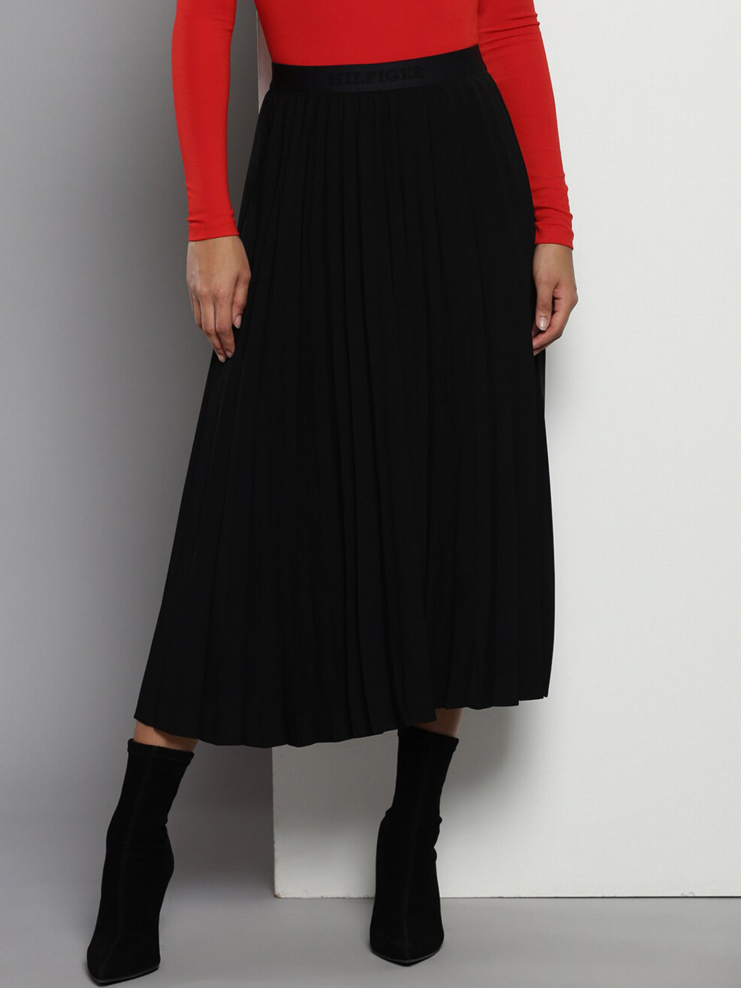 

Tommy Hilfiger Flared Midi Skirts, Black