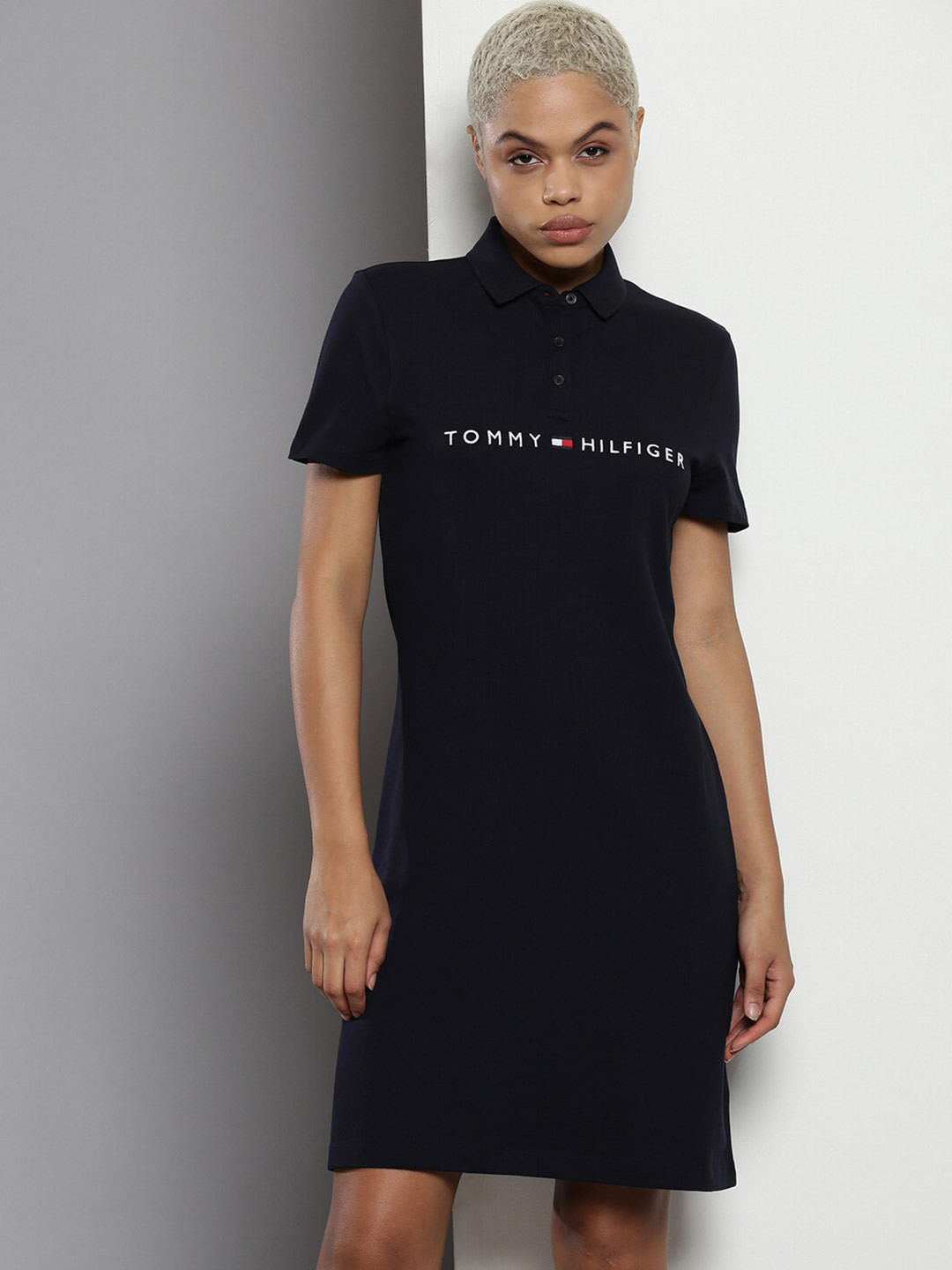 

Tommy Hilfiger Shirt Collar T-shirt Dress, Navy blue