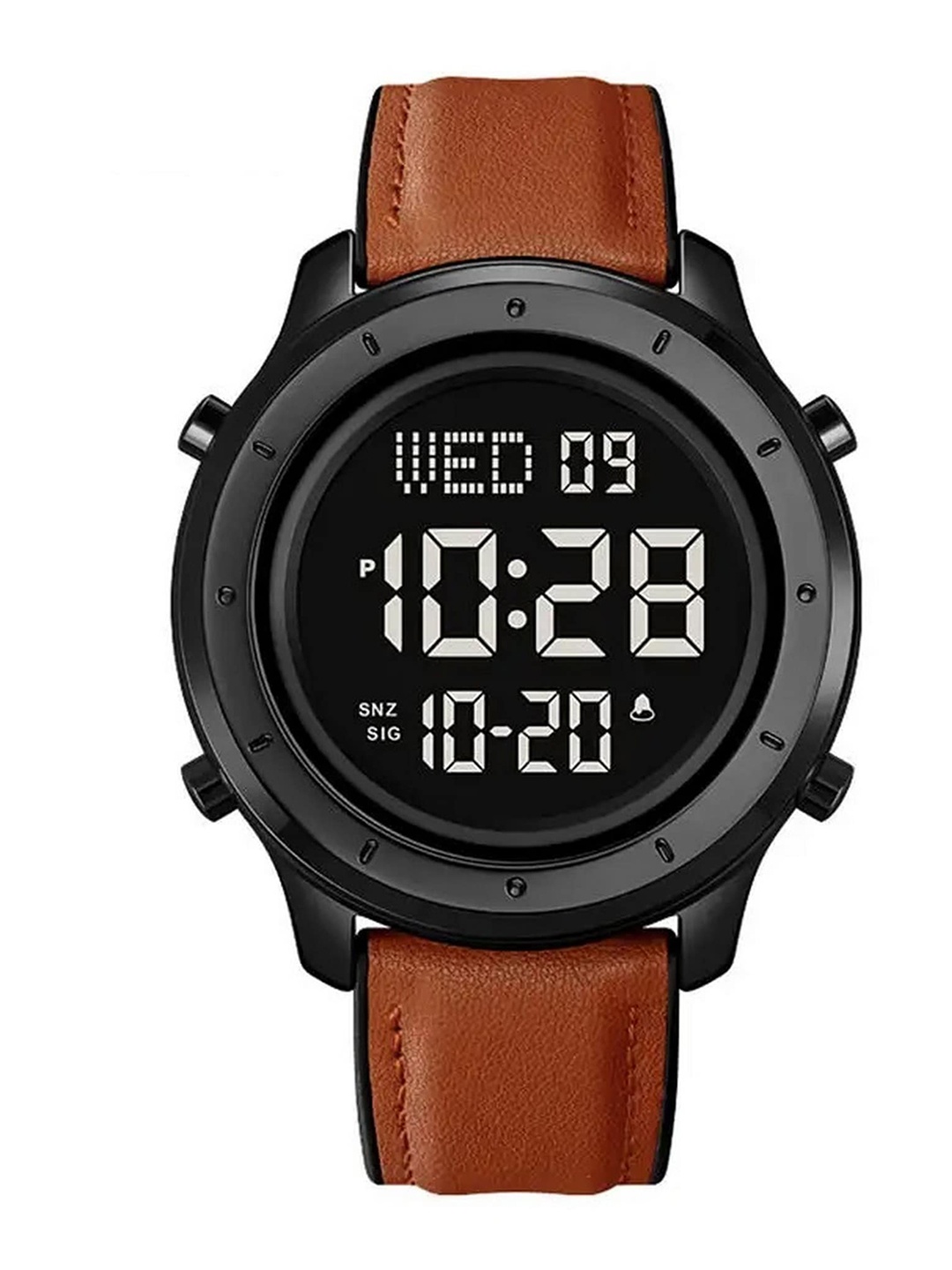 

V2A Men Dial & Leather Straps Digital Watch V2A-1864-Brn-Blk, Brown