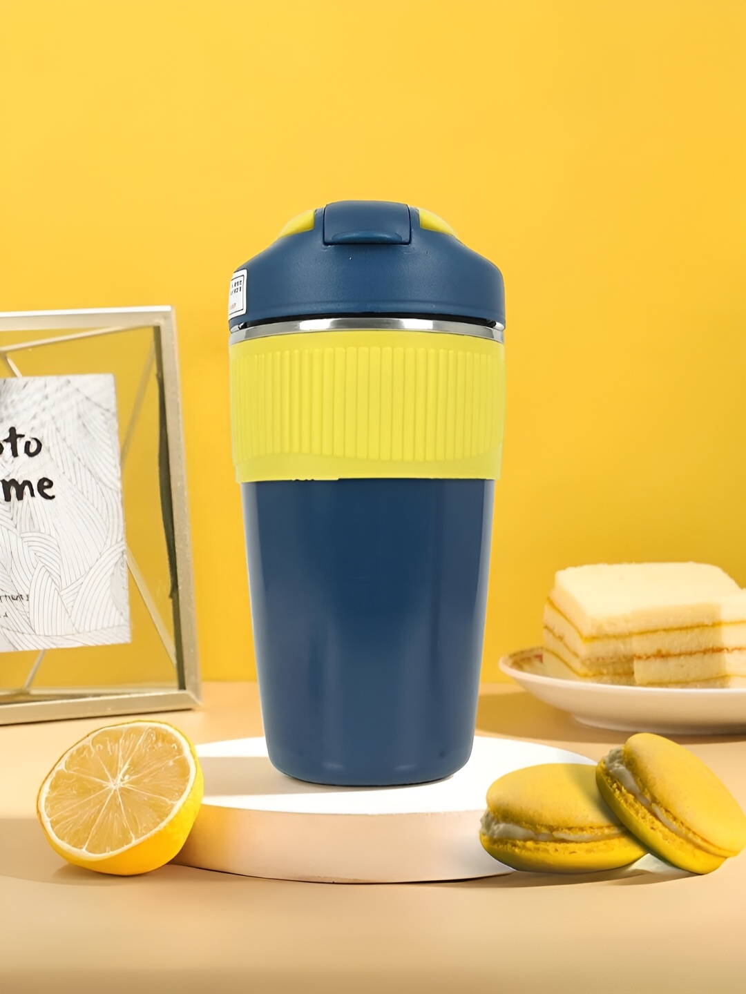 

UniKart Blue & Yellow Stainless Steel Matte Coffee Tumbler 480 ml