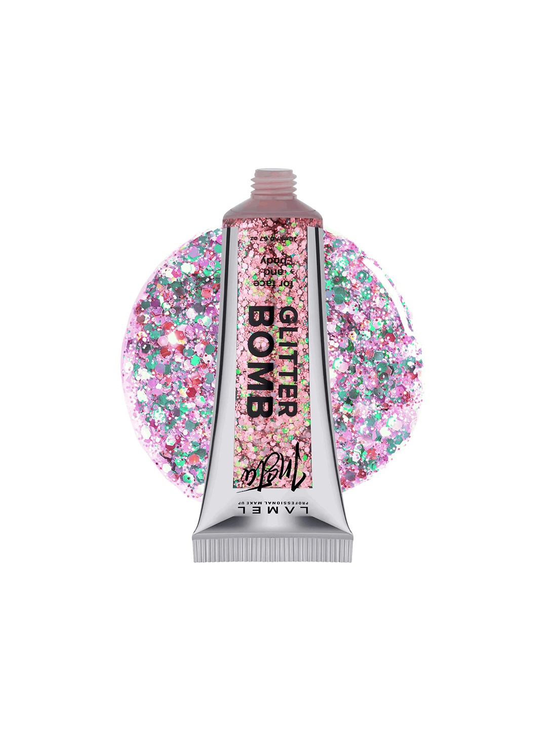 

LAMEL Insta Glitter Bomb Highlighter for Face & Body 20ml - Pink 403