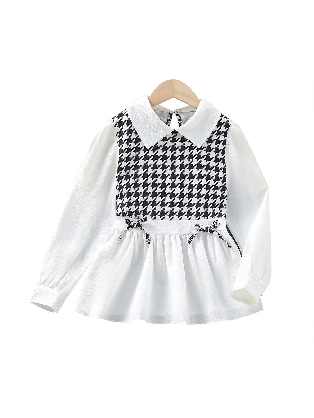 

StyleCast Girls Checked Shirt Style Top, White