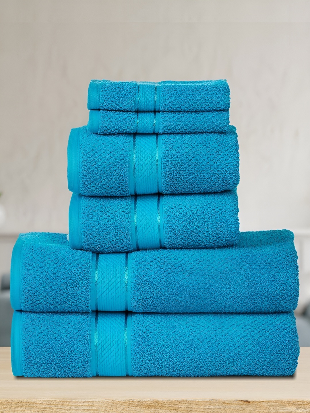 

SENSES Turquoise Blue 6 Pieces Cotton 550 GSM Towel Set