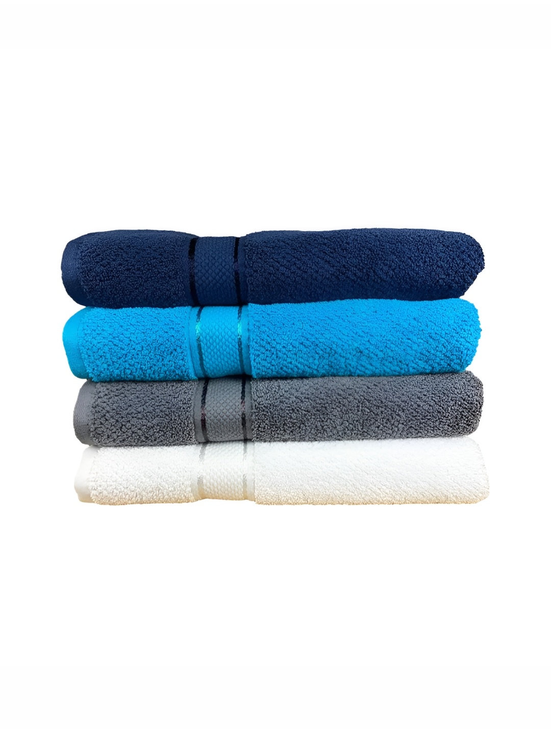 

SENSES Navy Blue & White 4 Piece Cotton 550 GSM Towel Set