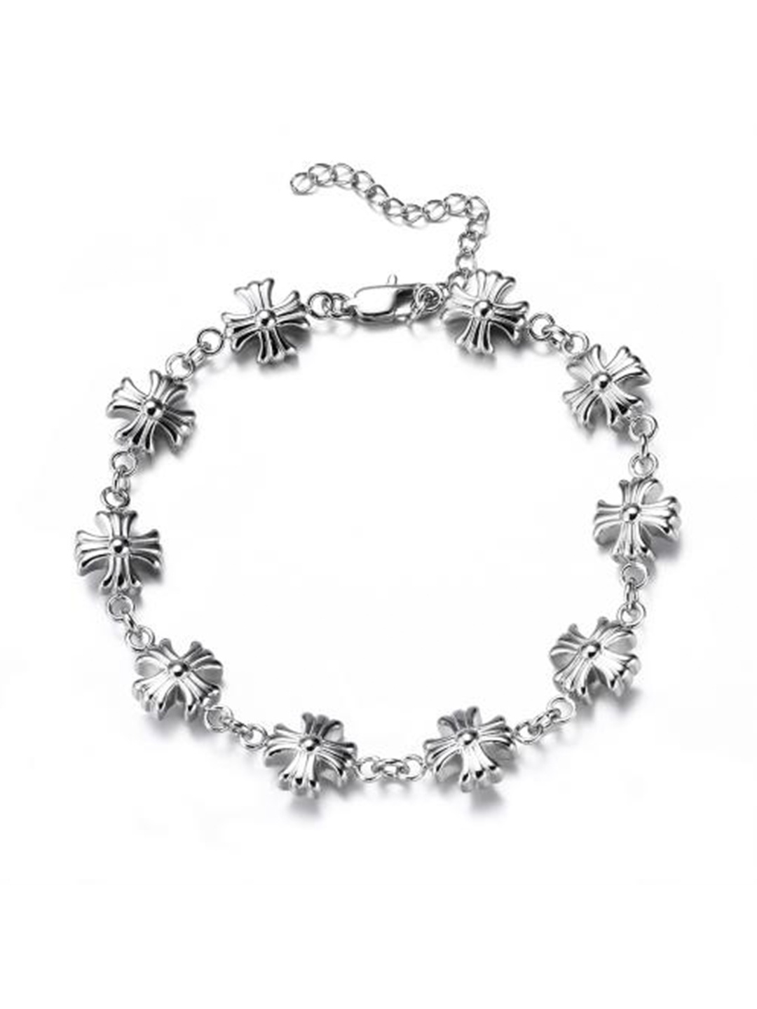 

Drip Project Men Brass 14k Rhodium-Plated Cubic Zirconia Wraparound Bracelet, Silver