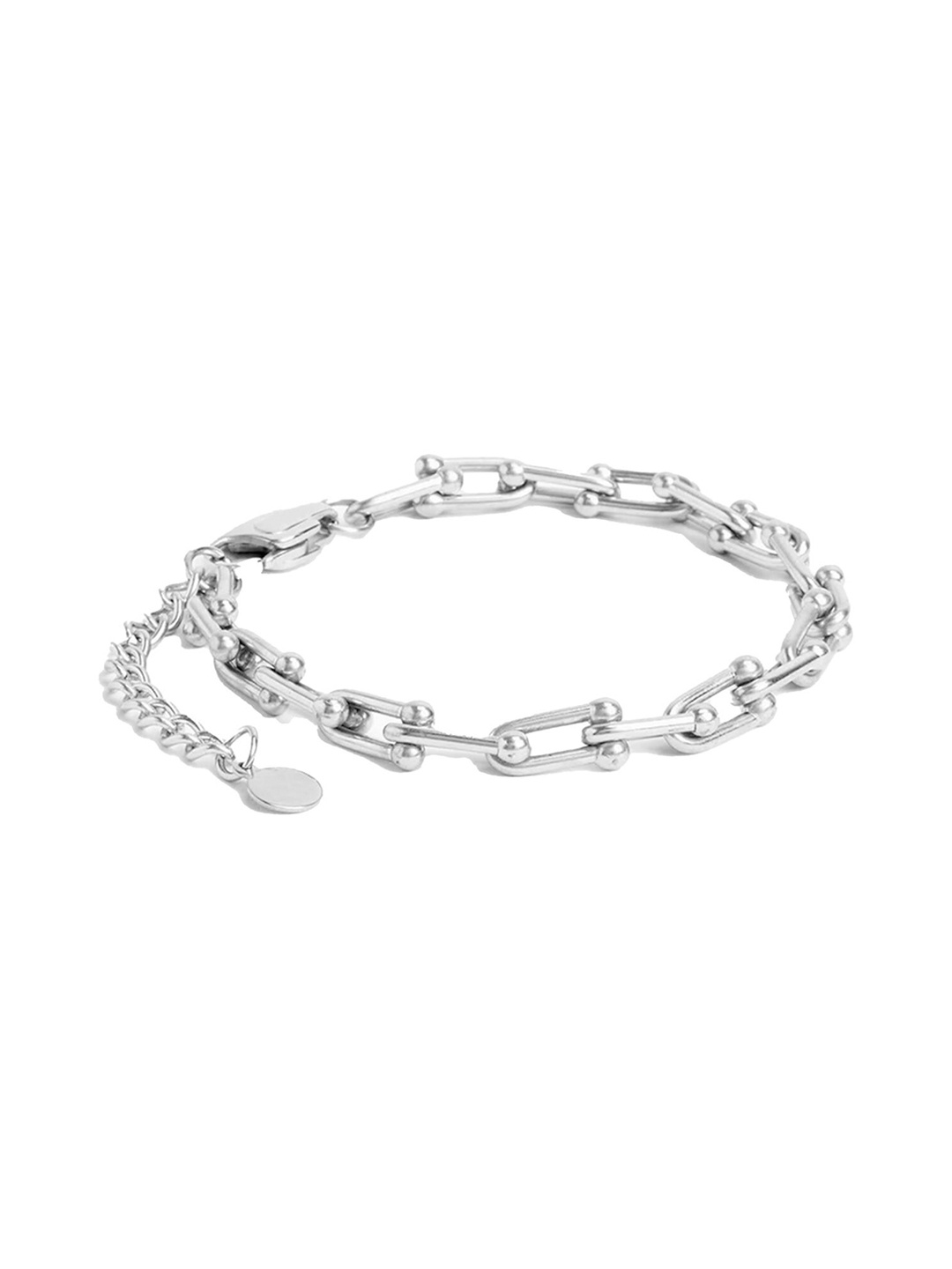 

Drip Project Men Rhodium-Plated Link Bracelet, White