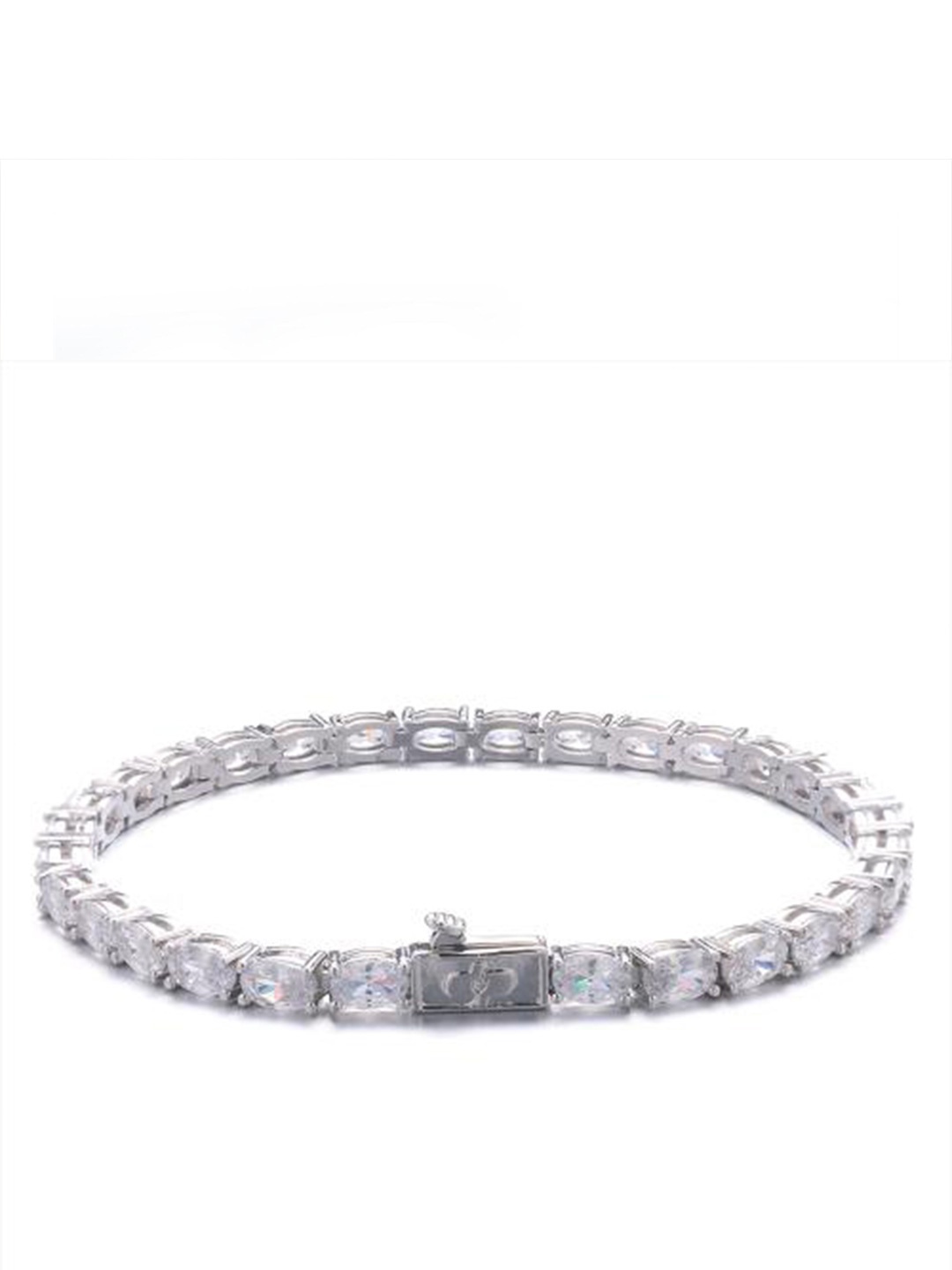 

Drip Project Men Rhodium-Plated Brass Cubic Zirconia Stone Studded Wraparound Bracelet, Silver