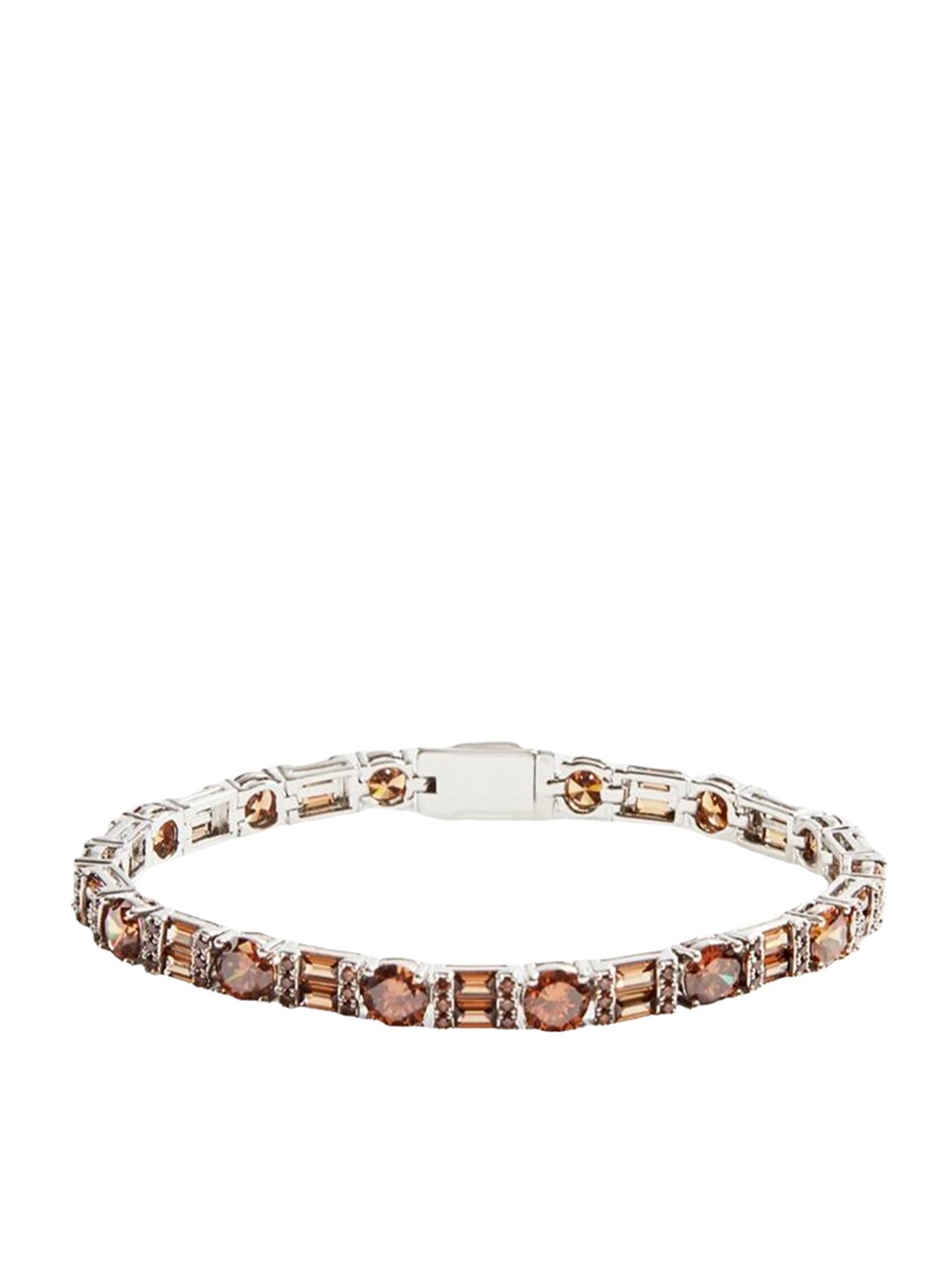 

Drip Project Men Cubic Zirconia White Gold-Plated Link Bracelet, Silver