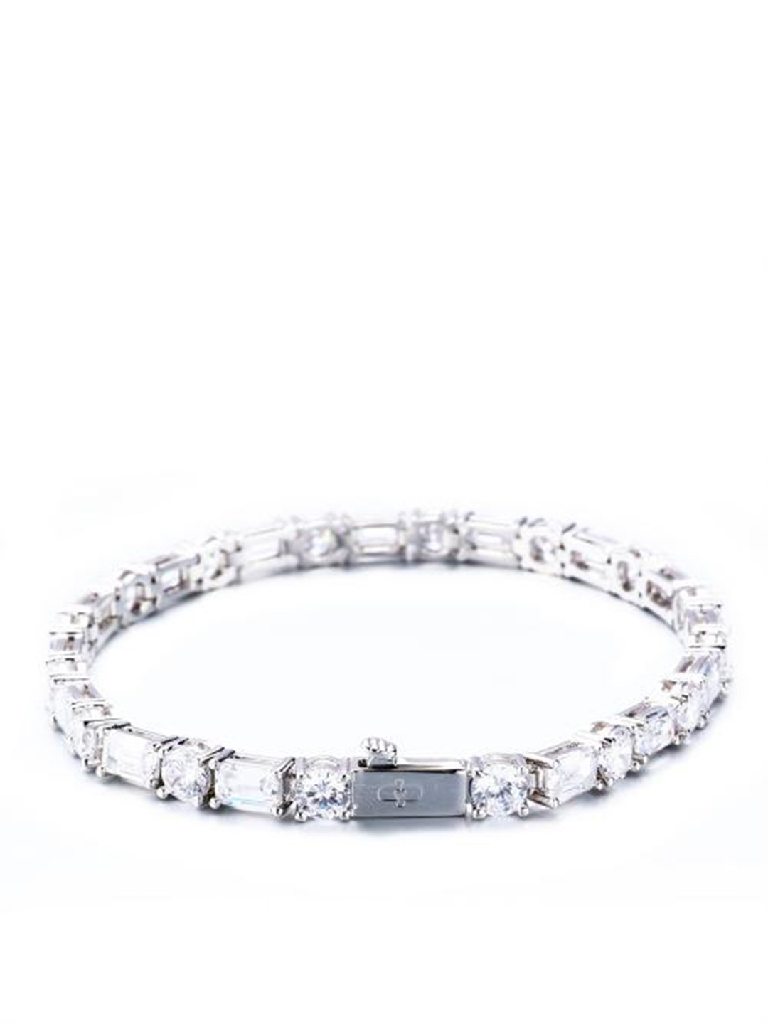 

Drip Project Men Rhodium-Plated Cubic Zirconia Wraparound Bracelet, Silver