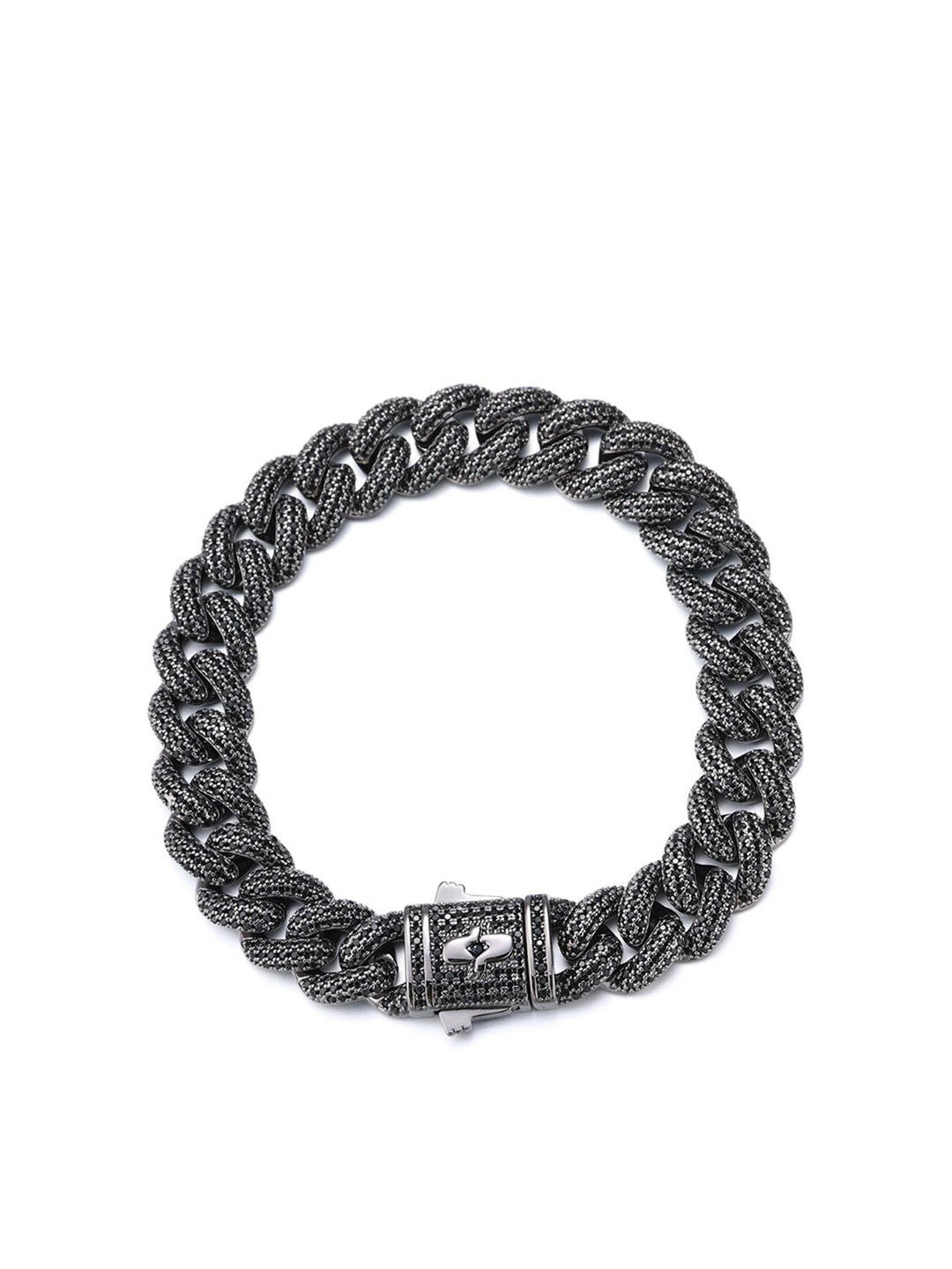 

Drip Project Men Rhodium-Plated Cubic Zirconia Link Bracelet, Silver