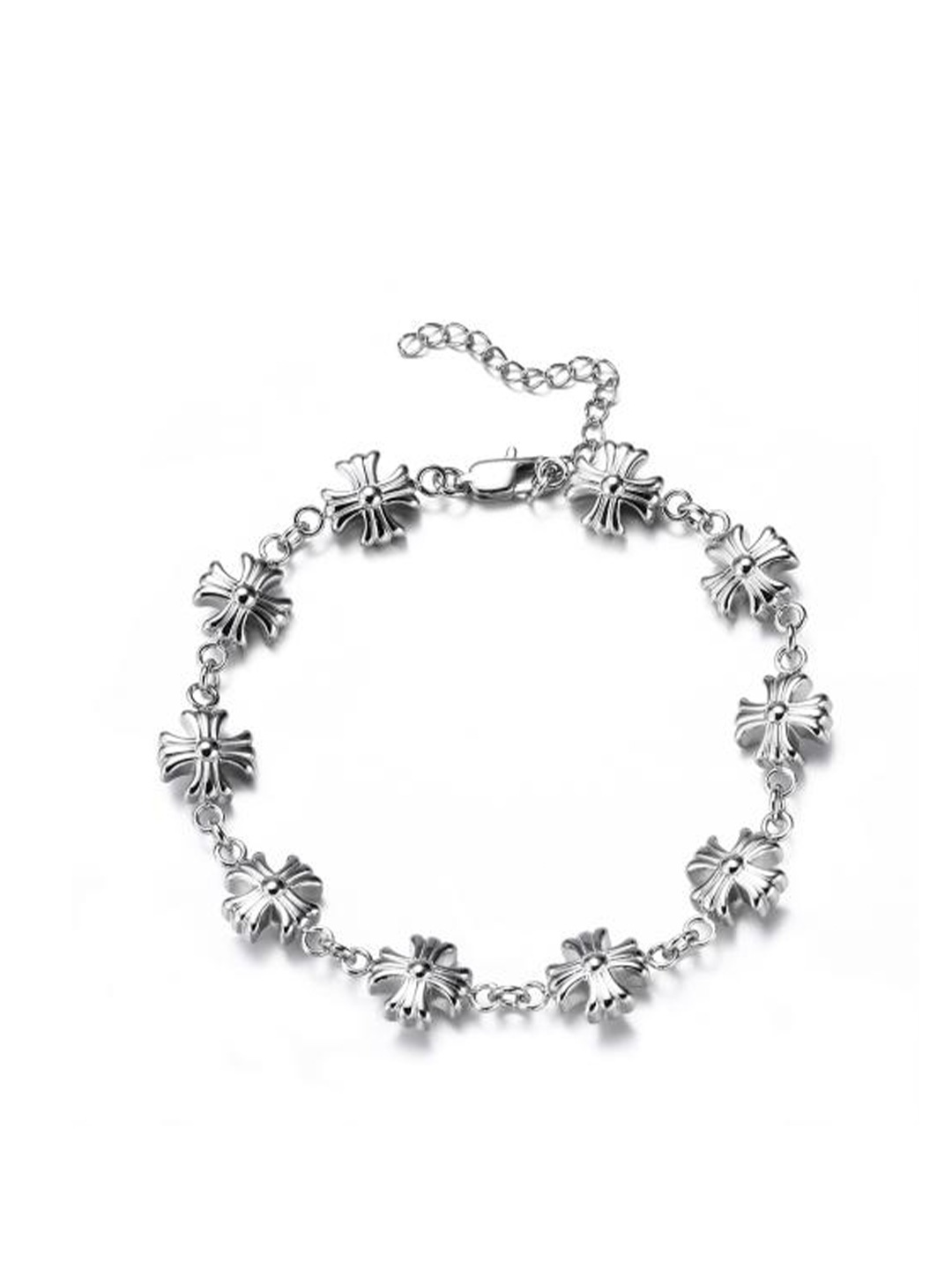 

Drip Project Men Rhodium-Plated Stainless Steel Link Bracelet, Silver