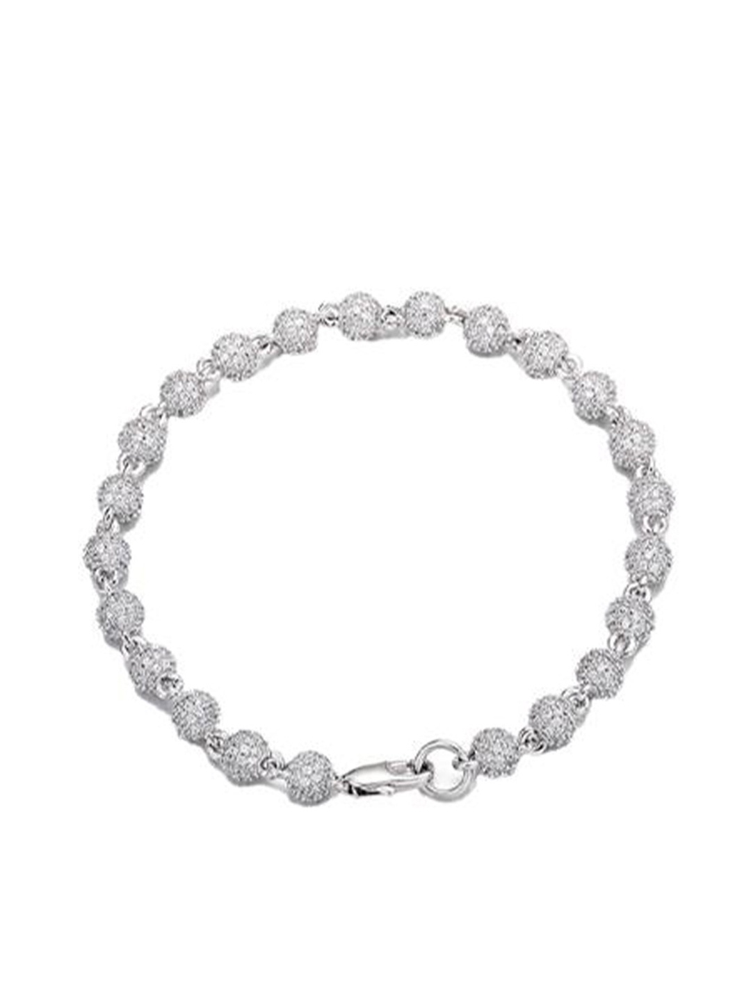 

Drip Project Men 14k White Gold Plated Cubic Zirconia Studded Wraparound Bracelet