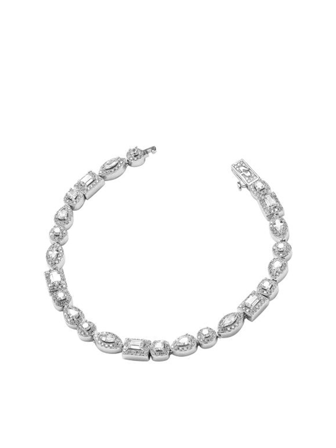 

Drip Project Men Cubic Zirconia Rhodium-Plated Link Bracelet, Silver