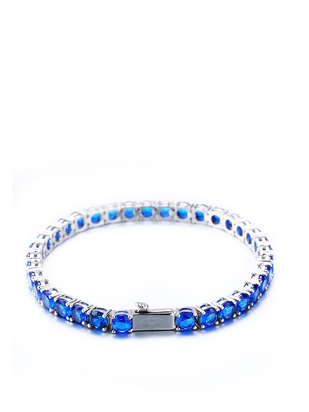 

Drip Project Men Cubic Zirconia Rhodium-Plated Link Bracelet, Silver