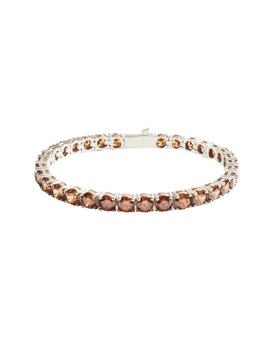 

Drip Project Men Cubic Zirconia Rhodium Plated Link Bracelet, Silver