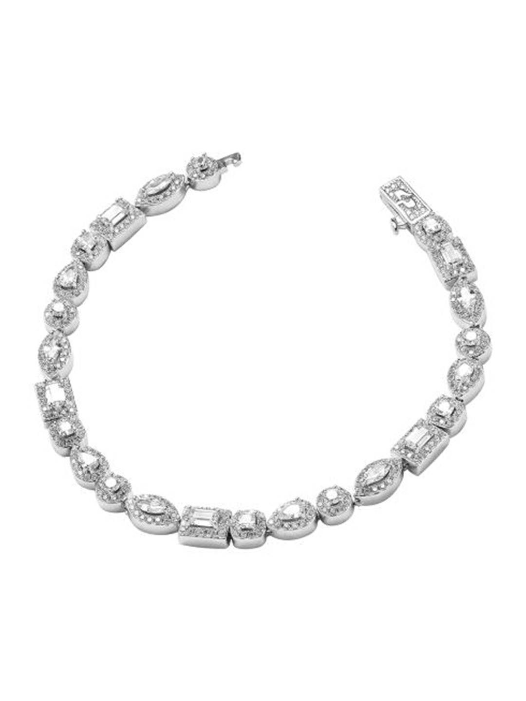 

Drip Project Men Rhodium-Plated Cubic Zirconia Link Bracelet, Silver