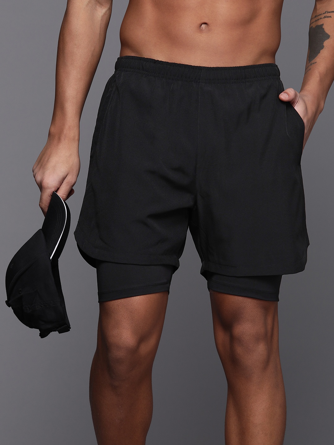 

HRX by Hrithik Roshan Men Rapid-Dry Training Shorts, Black