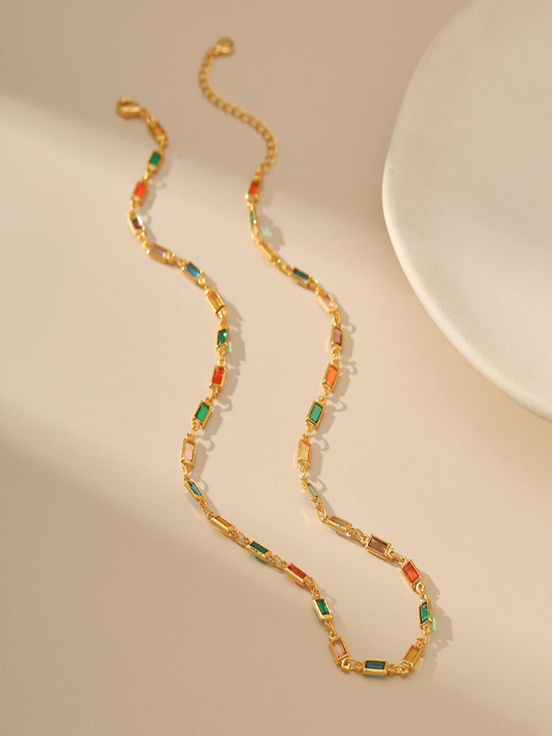 

AQUASTREET 18K Gold-Plated Cubic Zirconia Chain