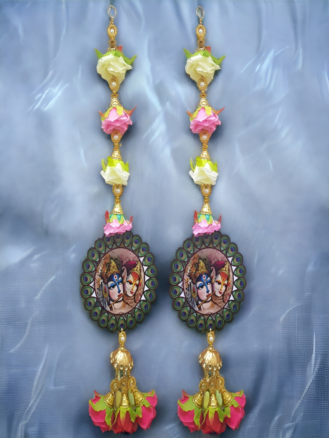 

NARYA TRADITIONAL Gold Toned & Pink Wooden Wall Hanging