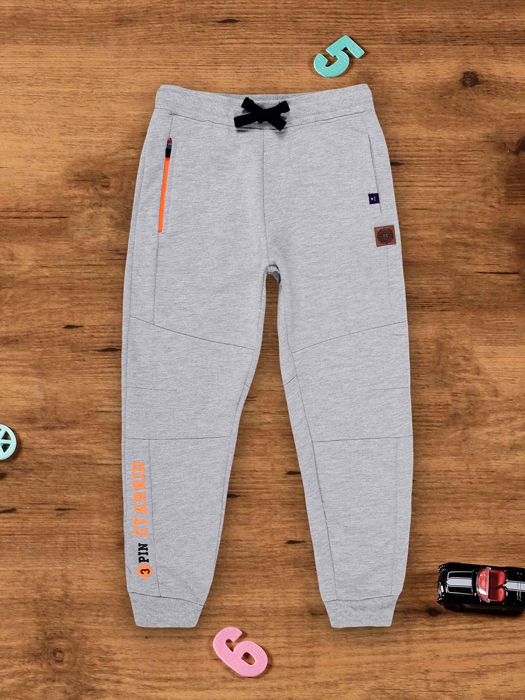 

3PIN Boys Anti-Odour Regular Fit Cotton Joggers, Grey melange