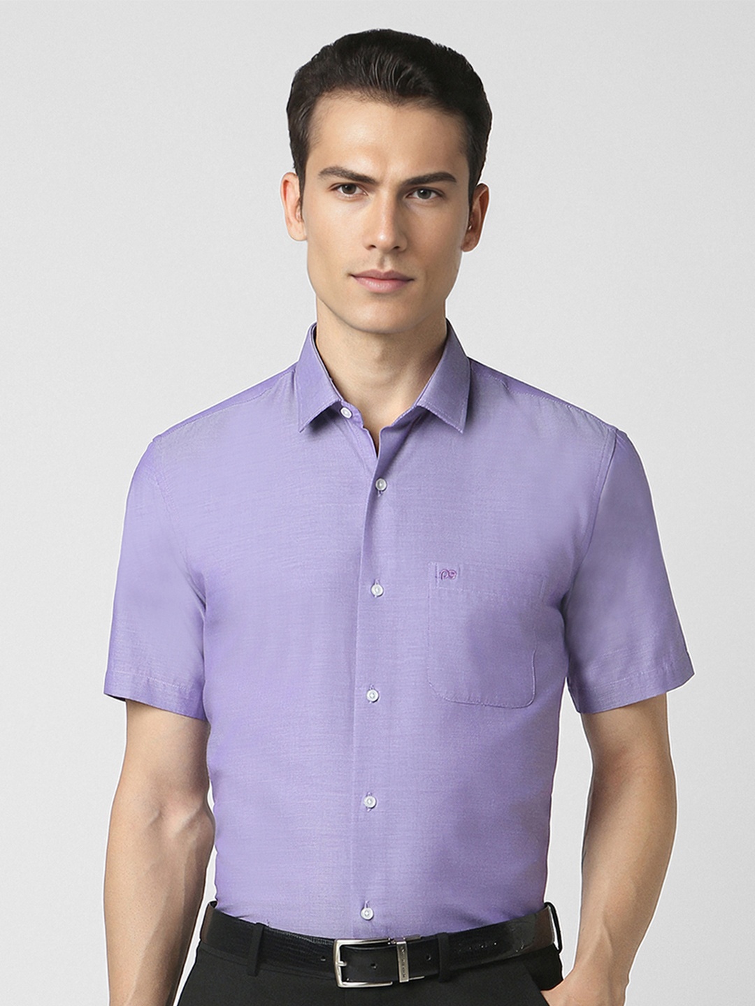 

Peter England Men Opaque Formal Shirt, Purple