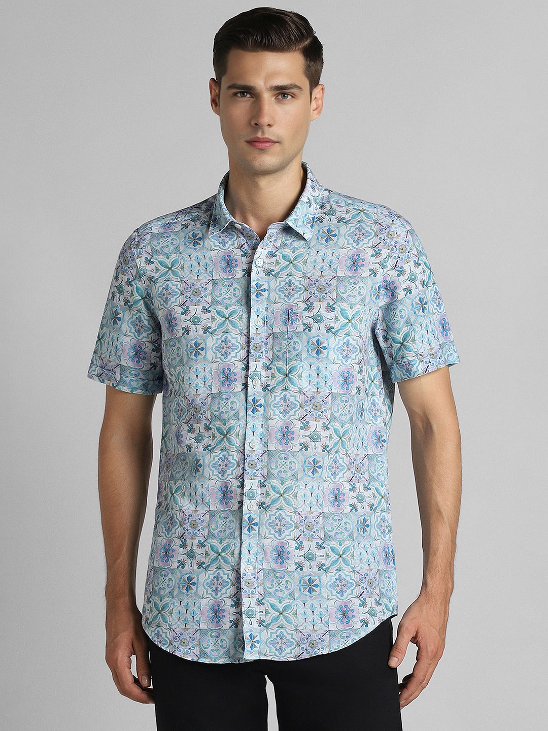 

SIMON CARTER LONDON Men Slim Fit Floral Opaque Printed Casual Shirt, Blue