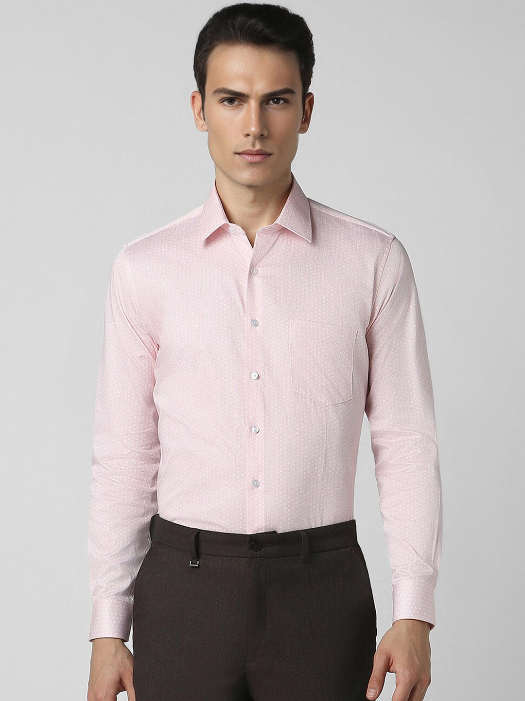 

Van Heusen Slim Fit Micro Ditsy Printed Pure Cotton Formal Shirt, Pink