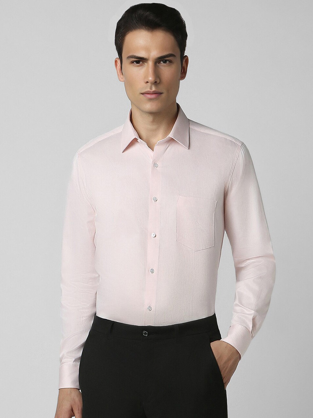 

Van Heusen Textured Pure Cotton Formal Shirt, Pink