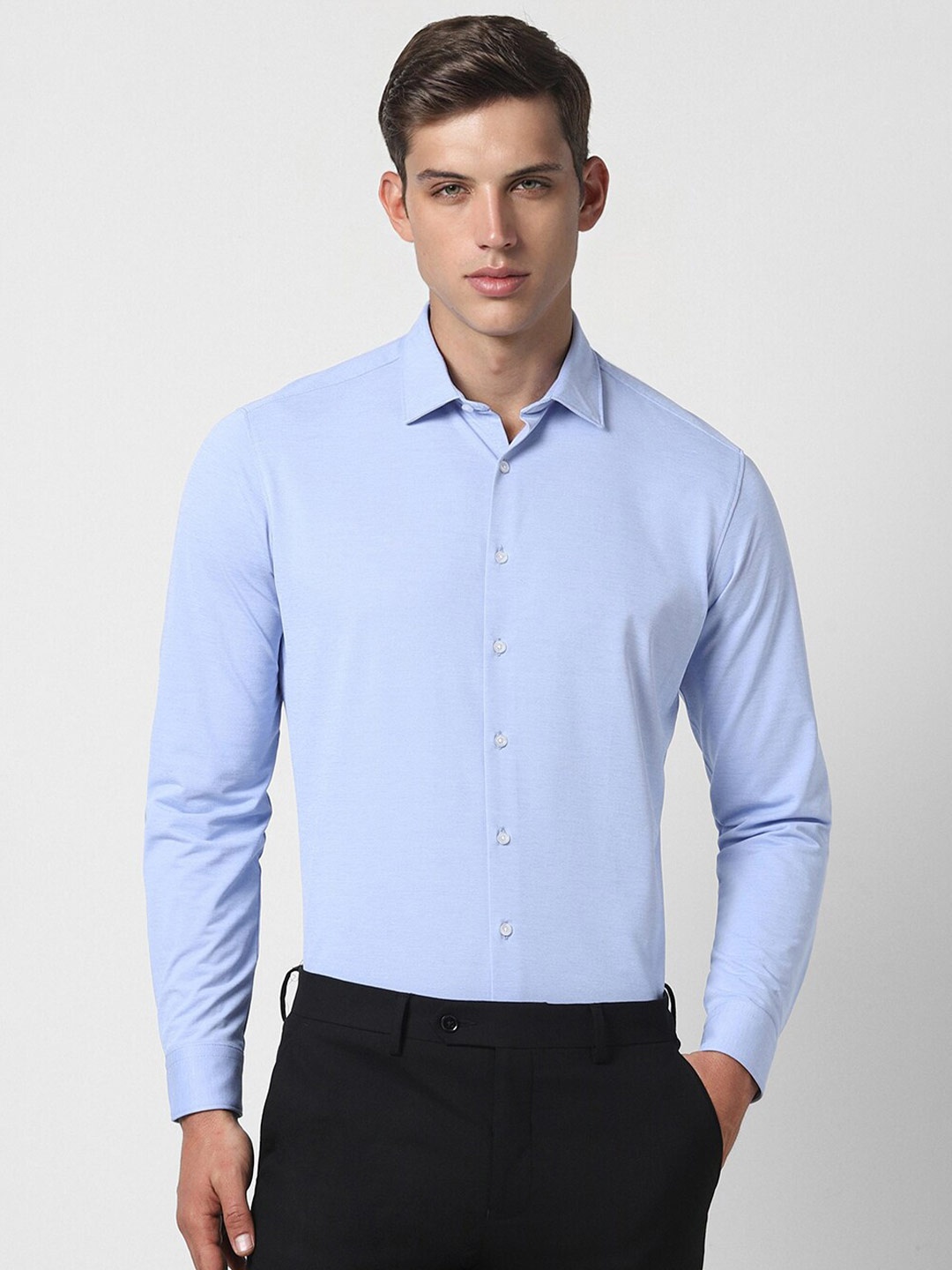 

Van Heusen Slim Fit Spread Collar Formal Shirt, Blue