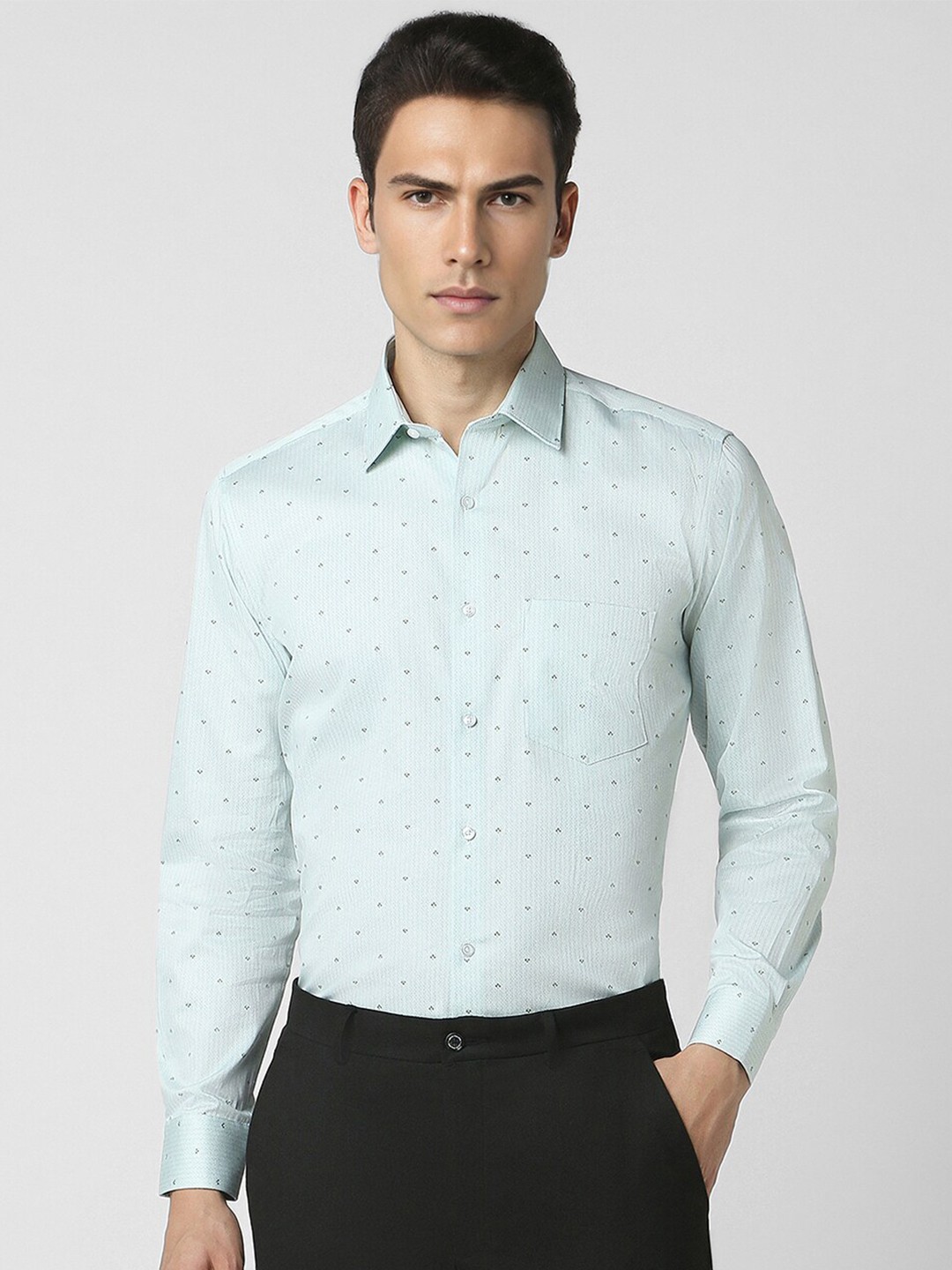 

Van Heusen Micro Ditsy Printed Pure Cotton Party Shirt, Green