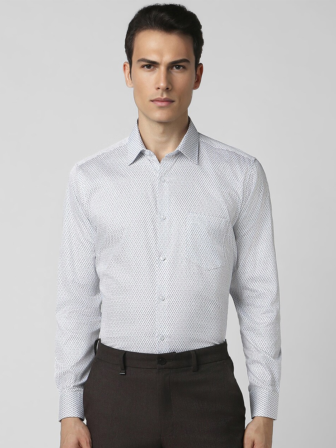 

Van Heusen Micro Ditsy Printed Pure Cotton Formal Shirt, White