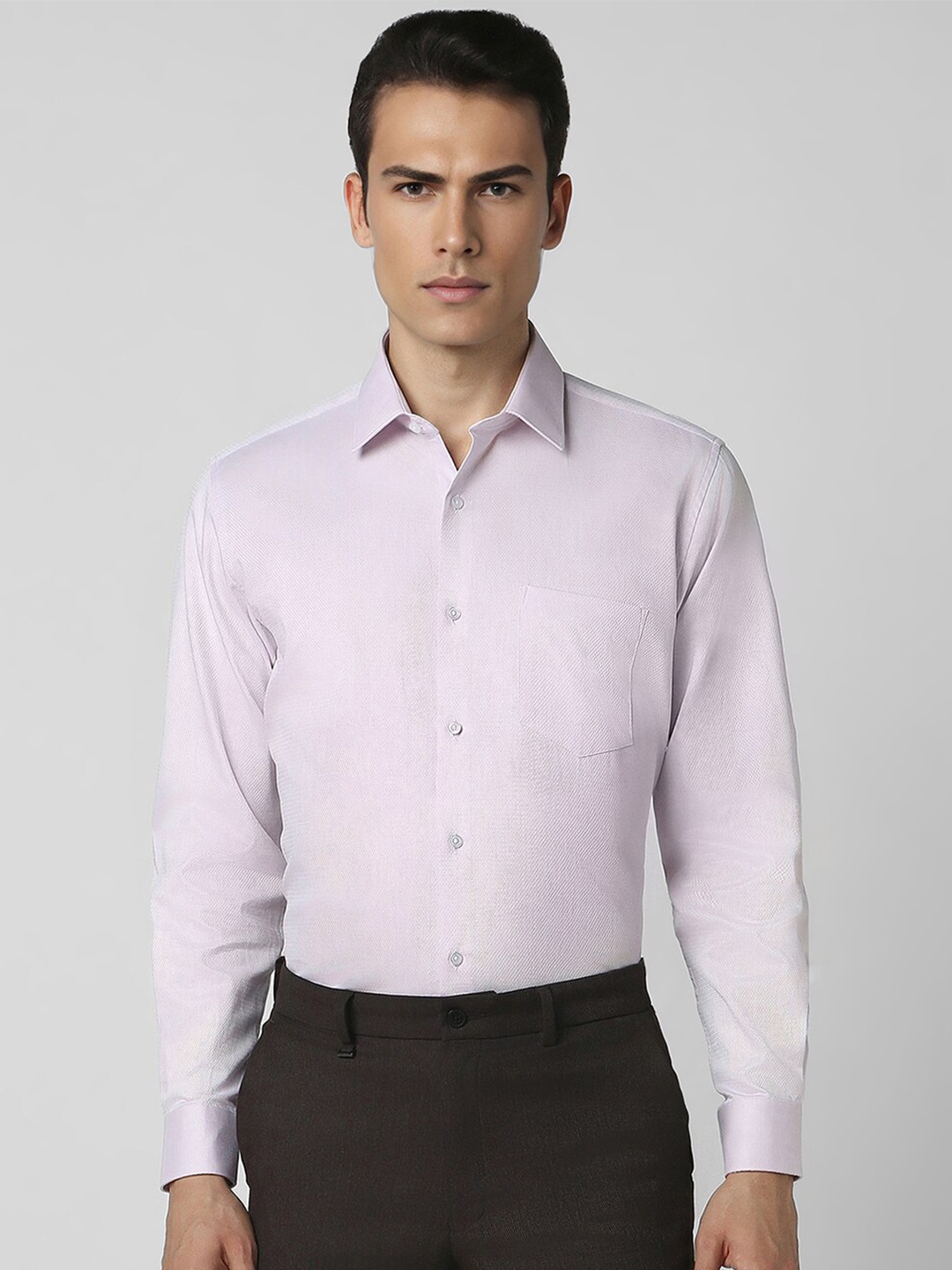 

Van Heusen Textured Pure Cotton Formal Shirt, Purple