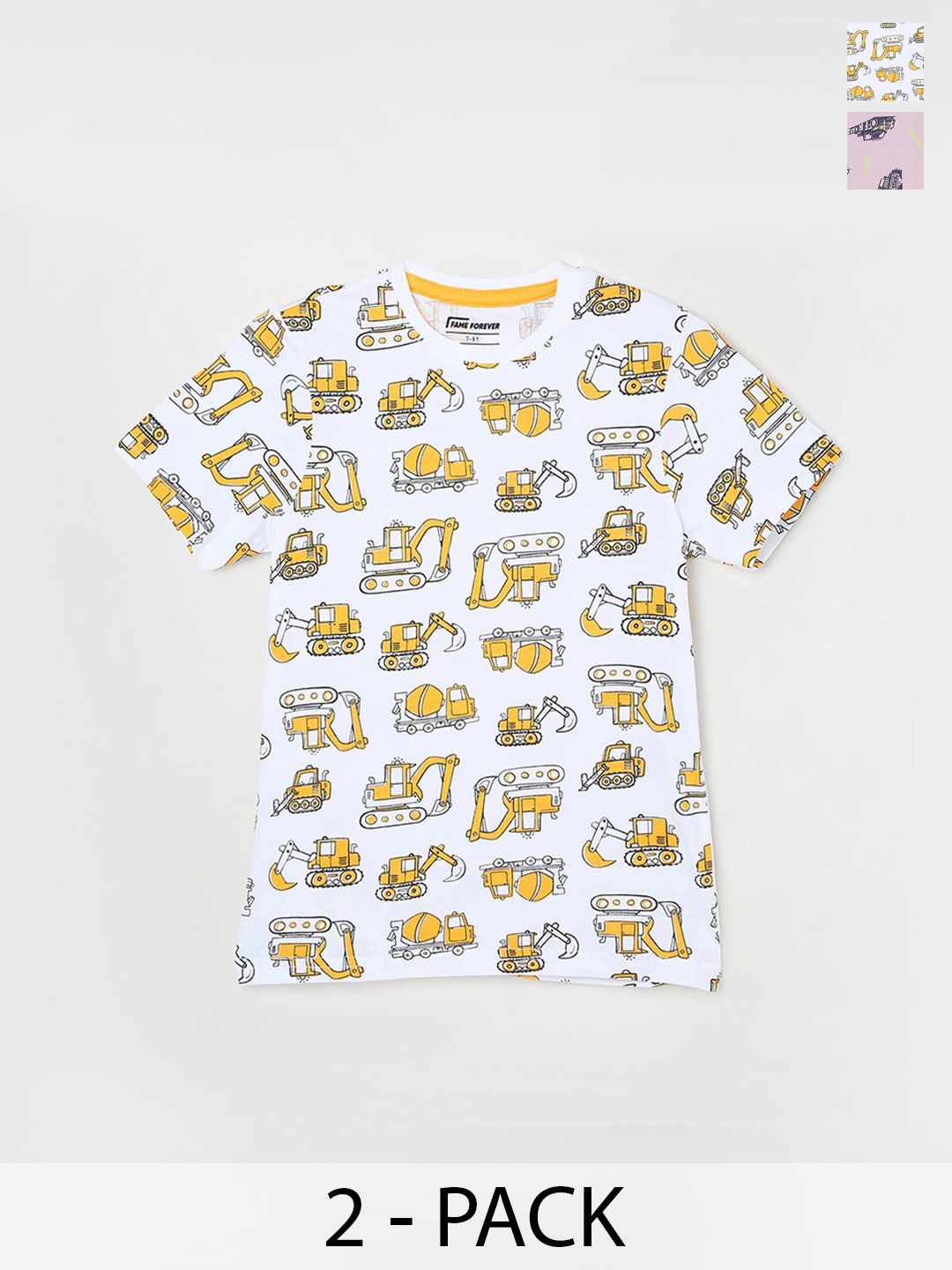

Fame Forever by Lifestyle Boys Pack Of 2 Printed Pure Cotton T-shirt, White
