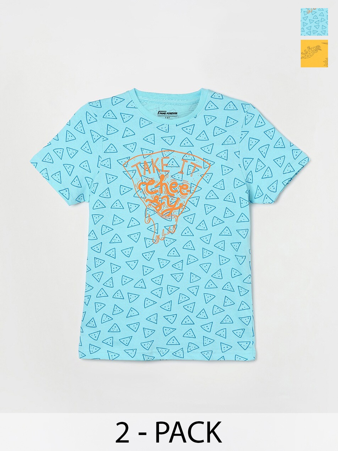

Fame Forever by Lifestyle Boys Pack Of 2 Printed Cotton T-shirt, Blue