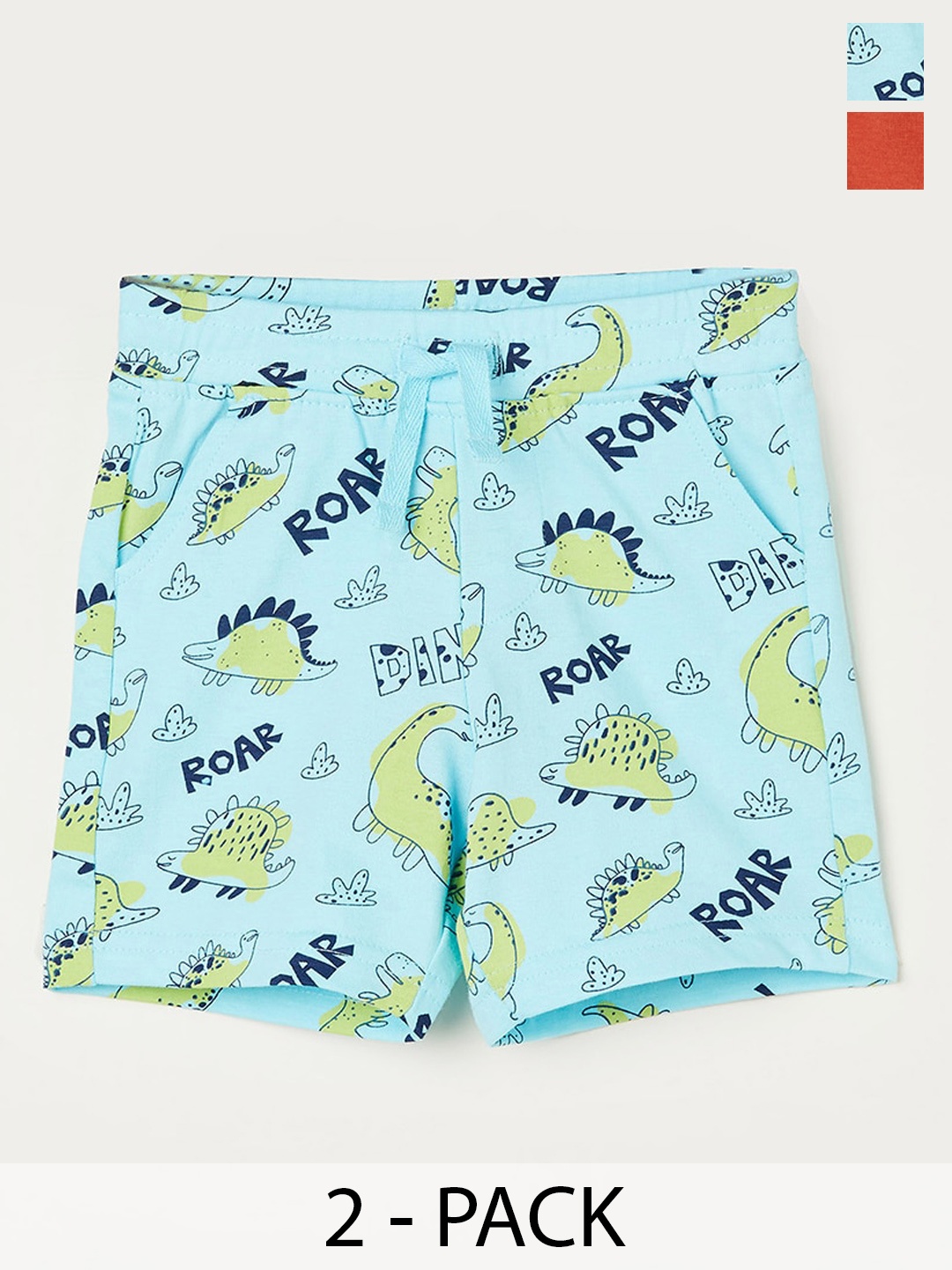 

Fame Forever by Lifestyle Boys Pack Of 2 Printed Pure Cotton Shorts, Rust