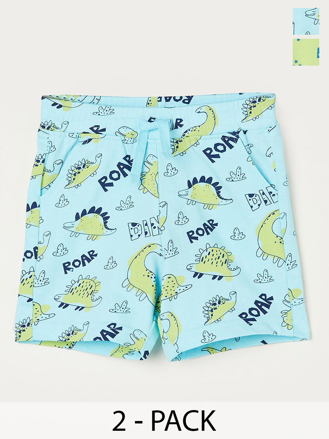 

Juniors by Lifestyle Boys Pack Of 2 Printed Pure Cotton Shorts, Yellow