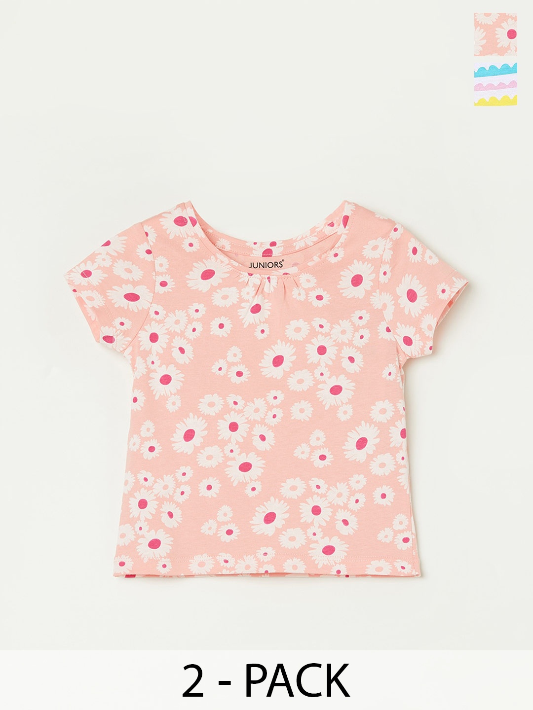 

Juniors by Lifestyle Girls Pack Of 2 Printed Pure Cotton T-shirt, White