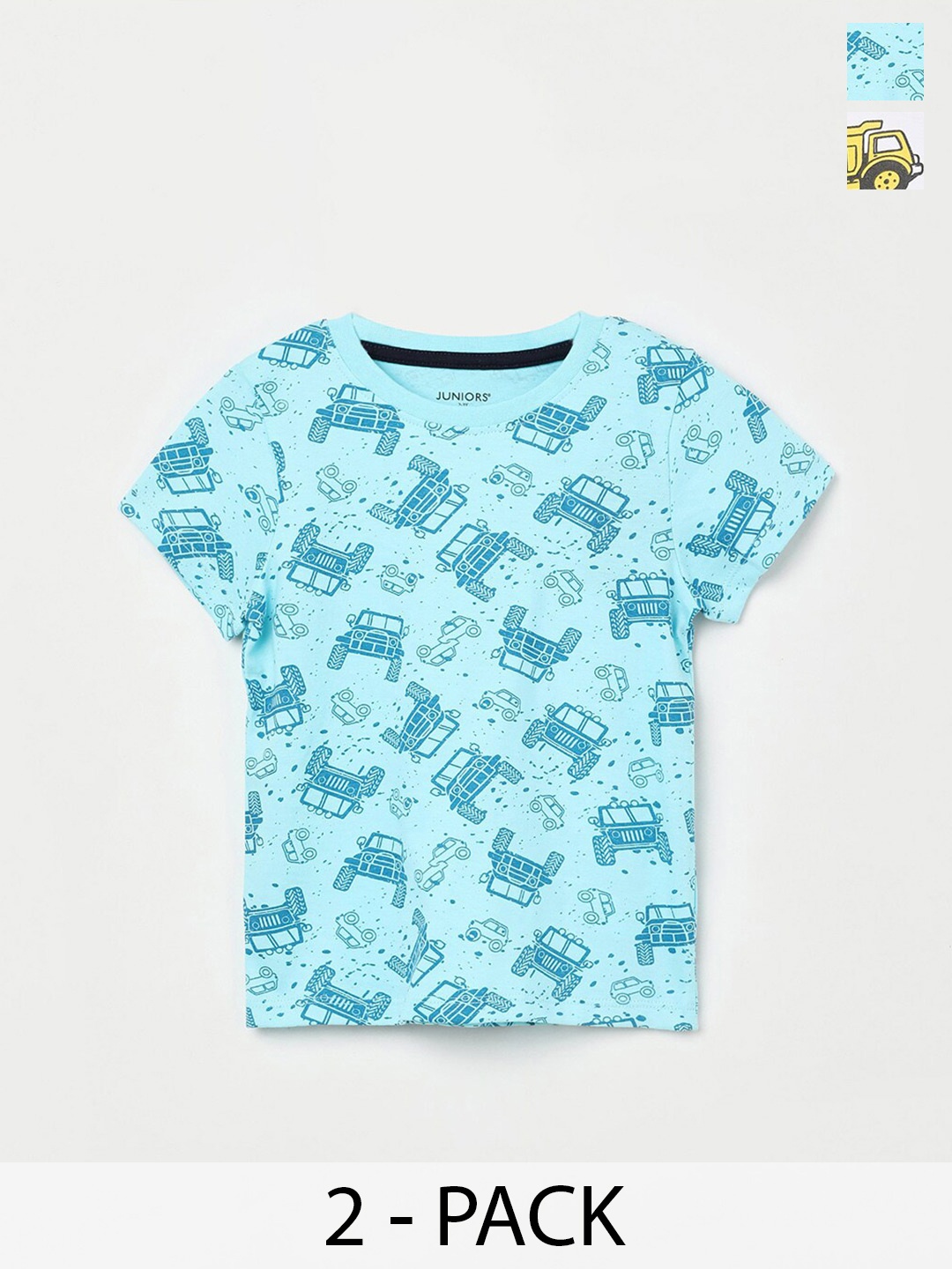 

Juniors by Lifestyle Boys Pack Of 2 Printed Pure Cotton T-shirt, Blue