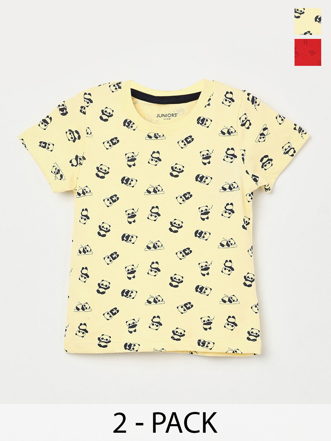 

Juniors by Lifestyle Boys Pack Of 2 Printed Pure Cotton T-shirt, Yellow