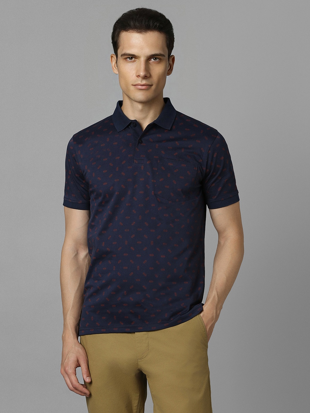 

Louis Philippe Sport Men Polo Collar Pockets Slim Fit T-shirt, Navy blue