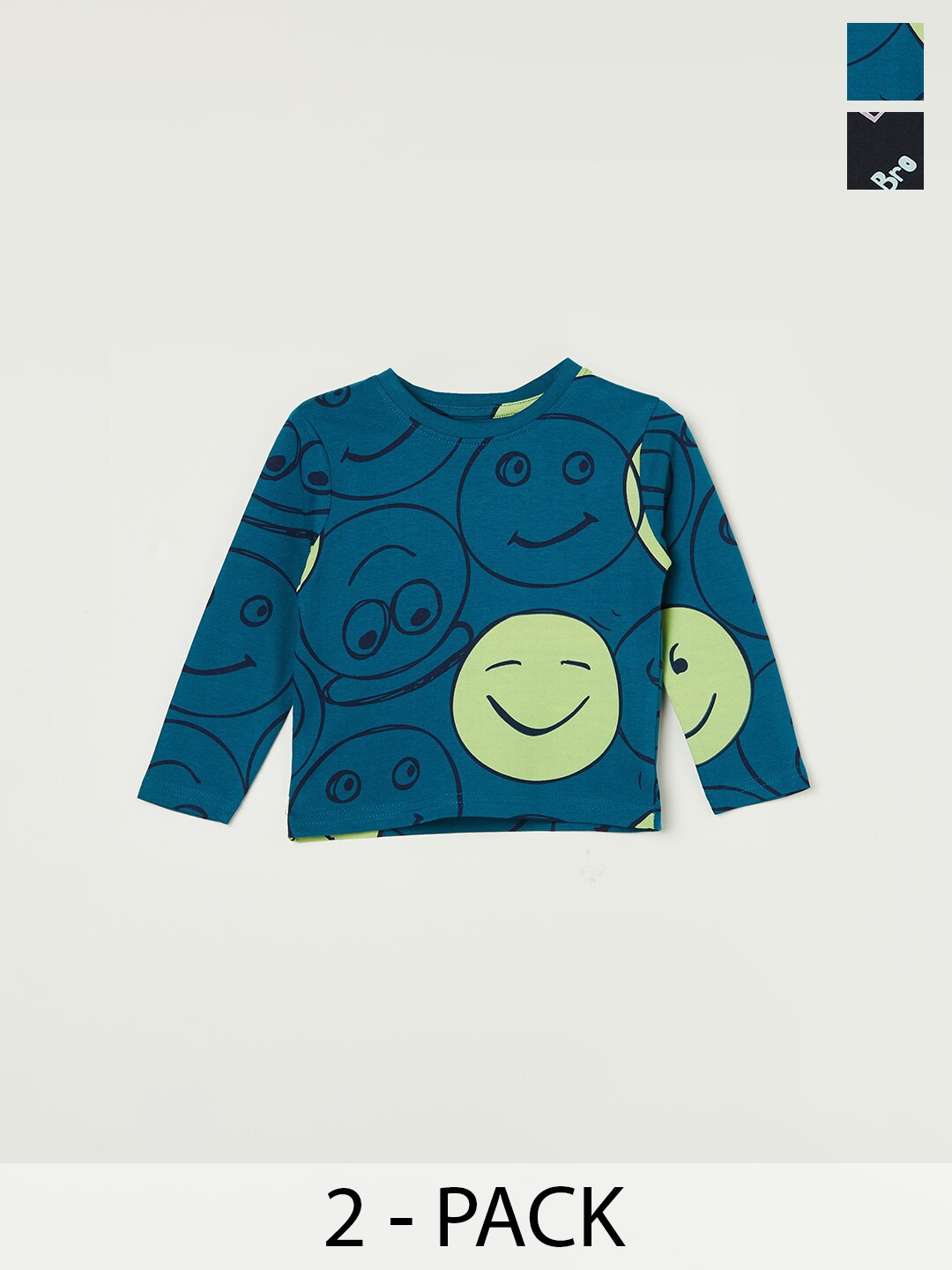 

Juniors by Lifestyle Boys Pack Of 2 Printed Pure Cotton T-shirt, Blue