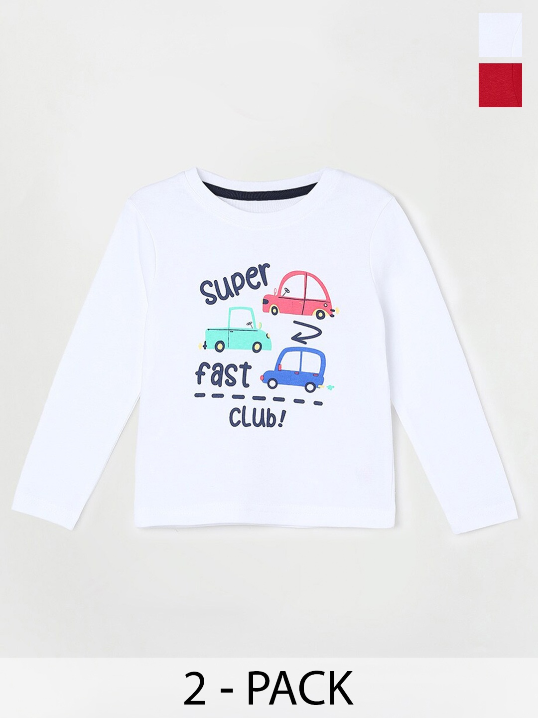

Juniors by Lifestyle Boys Pack Of 2 Printed Pure Cotton T-shirt, Red